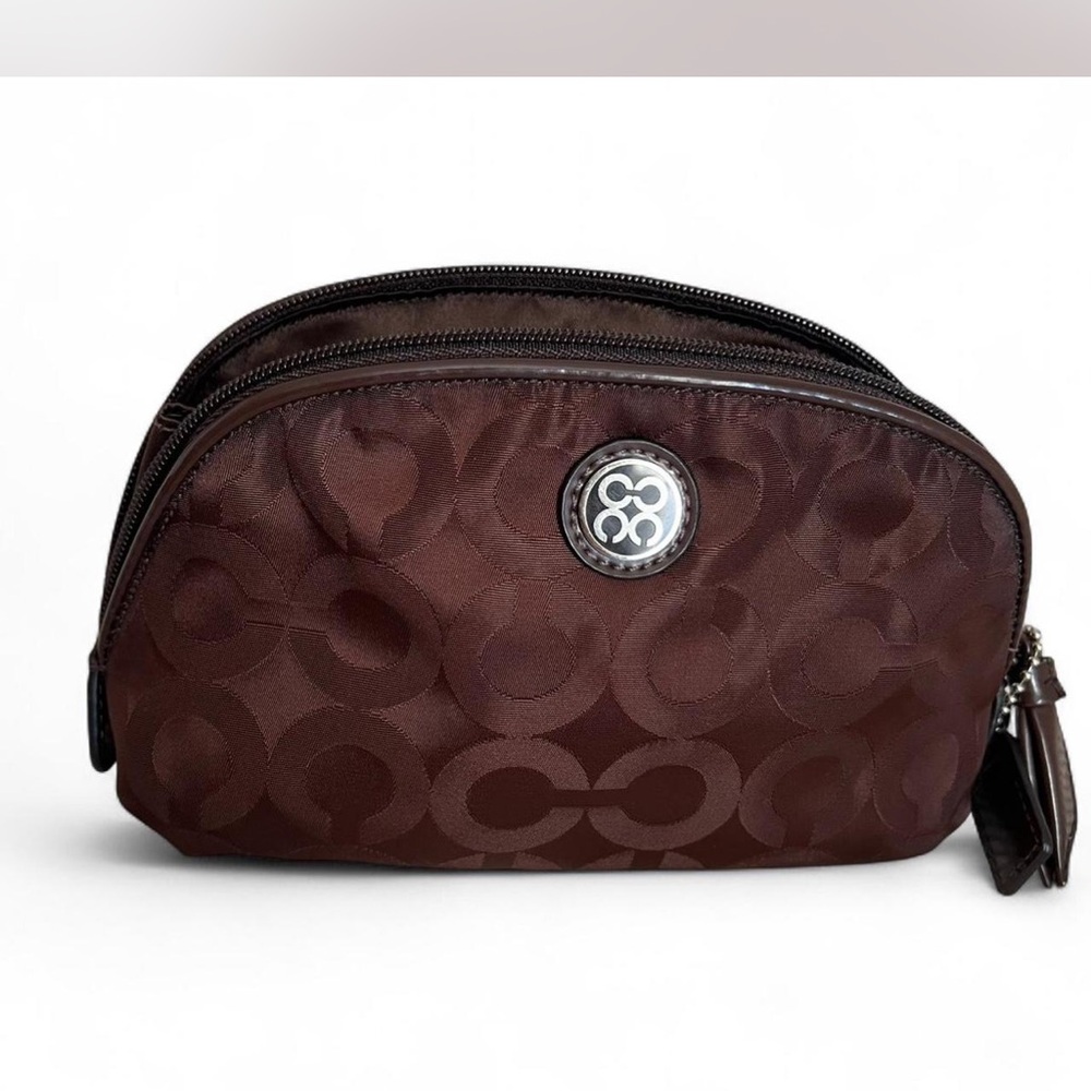EUC Coach Brown monogram pouch